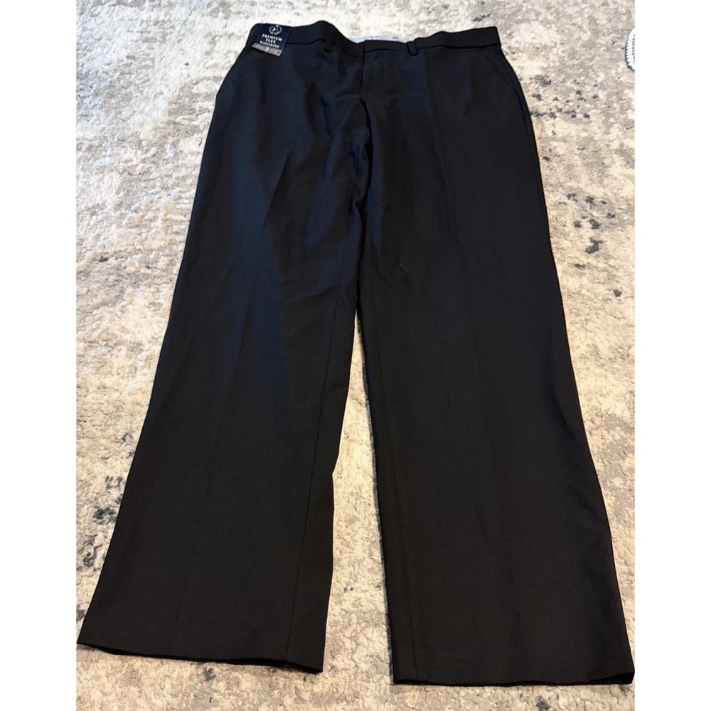 J.M. Haggar Dress Pants Mens 36 X 34 Black Premium Straight Fit Stretch City NEW